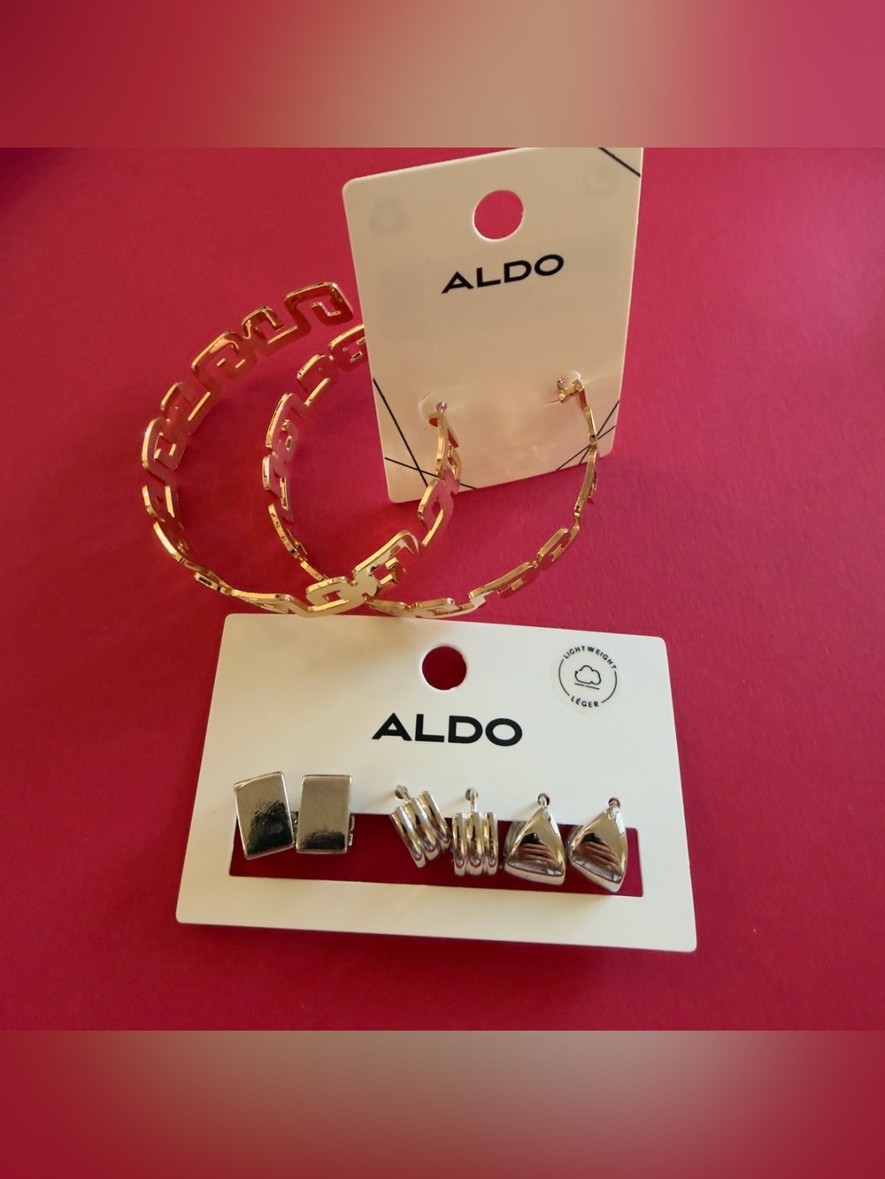 ALDO Gold/Silver Hoop and Mixed Stud Earring Set